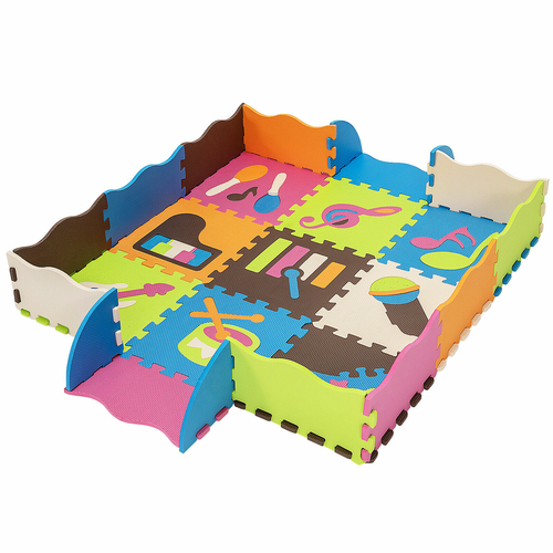 125Pcs Soft EVA Foam Baby Playmat with Musical Instruments Design