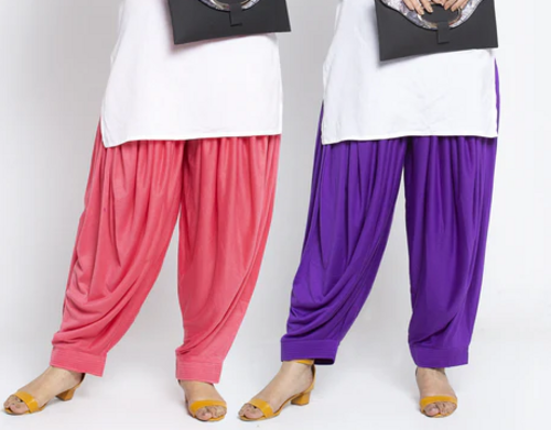 "Modern Sophistication: Gajri Purple Lycra Patiala Salwar"