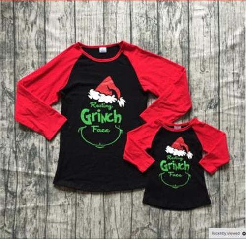 Baby Girls Mom and Me Red Black Raglan Top Kids