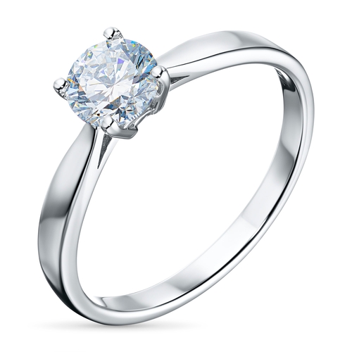 14K White Gold Ring with 1 Round-Cut Lab-Created Diamond 0.564 CT.TW