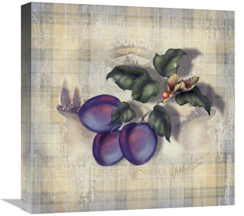 Global Gallery GCS-122857-1818-142 18 x 18 in. Tartan Fruit-Plum Art P