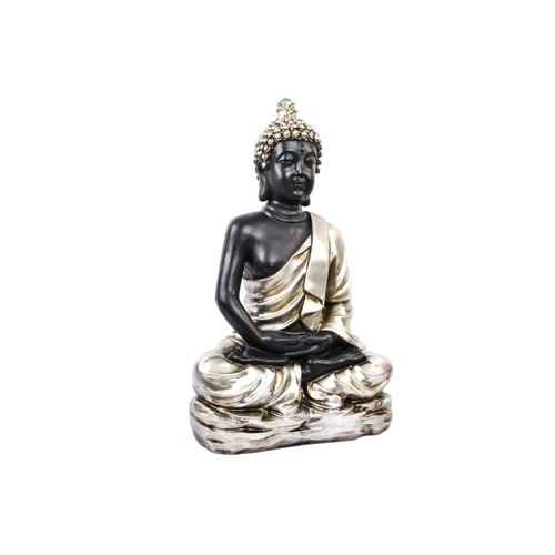 Decorative Figure DKD Home Decor Black Silver Buddha Oriental 80 x 48