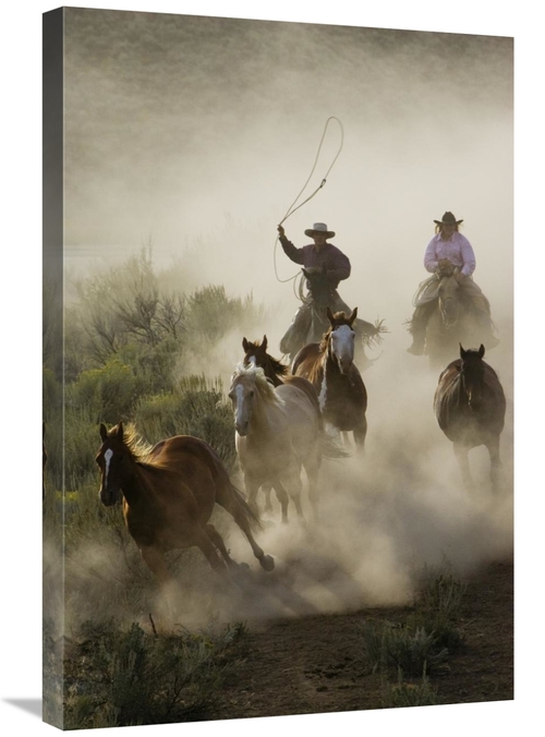 Global Gallery GCS-452594-2030-142 20 x 30 in. Horses Herded by Cowboy