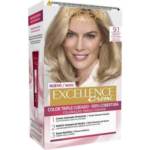 Permanent Dye Excellence L'Oreal Make Up Light Ash Blonde N 9,1