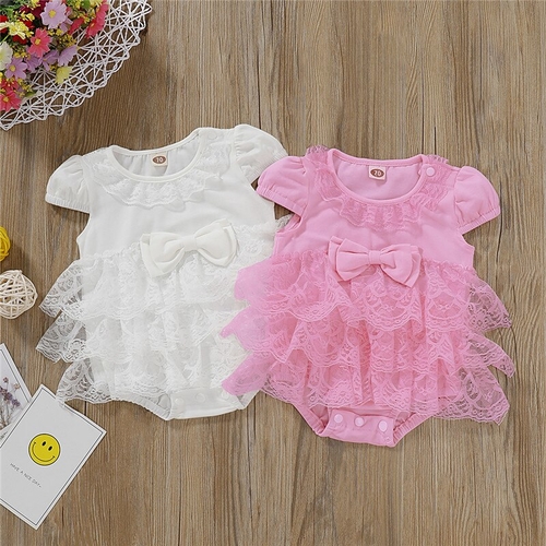 Infant Baby Girl Lace Bodysuits Summer Cute Baby