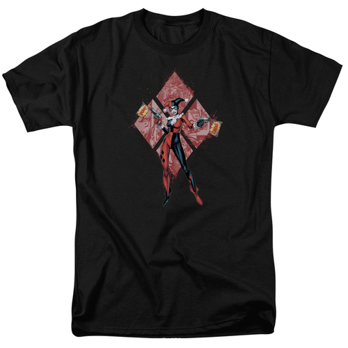 Trevco BM2704-AT-3 Batman Harley Quinn Diamonds-S by S Adult Short Sle