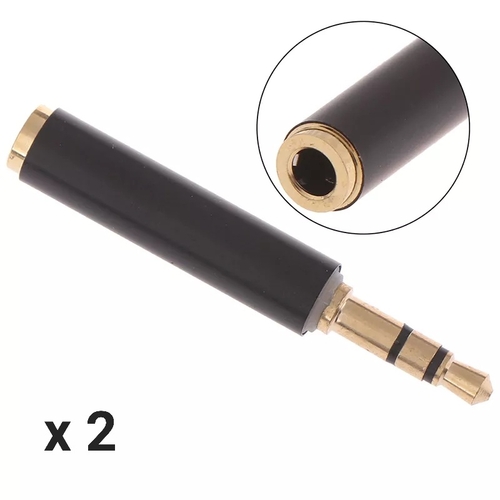 Main 2Pcs Hridz 3.5mm TRS Male To Female TRRS Audio Stereo Adapter image