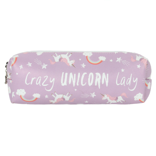 Lilac Crazy Unicorn Pencil Case