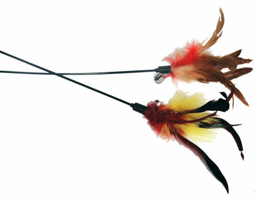 25" L Feather Wand - Pet Toy