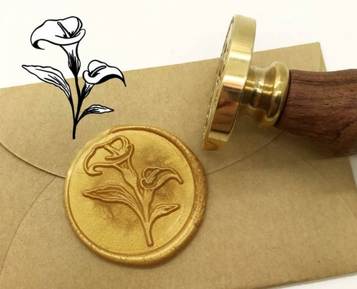 Calla Lilly Wax Seal Stamp Kit Wedding Invitation Sealing Wax Stamp