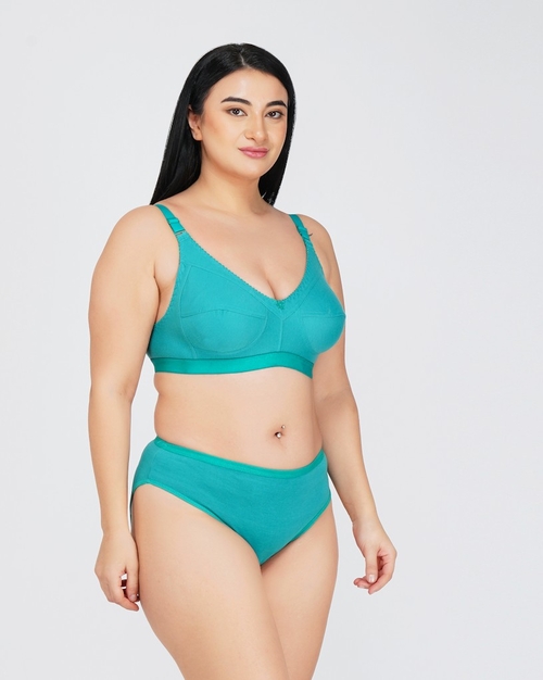 Women Everyday Non Padded Bra(Size32)(ColorGreen)