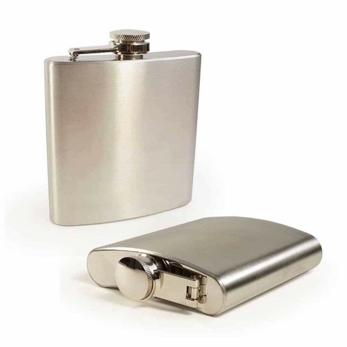 Tuff Luv I13-1 6 oz Mat Brushed Silver Hip Flask for Special Occasions