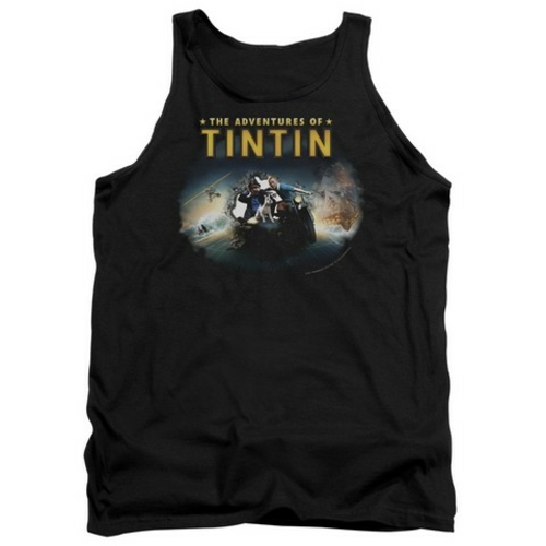 Trevco Tintin-Journey Adult Tank Top, Black - Medium