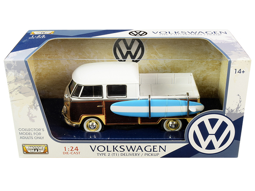 Volkswagen Type 2 (T1) Pickup White and Yellow with Wood Paneling with
