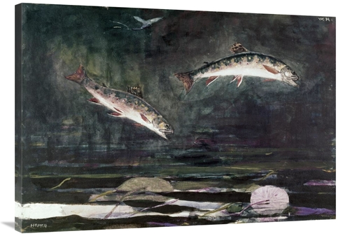 Global Gallery GCS-278023-40-142 40 in. Leaping Trout Art Print - Wins