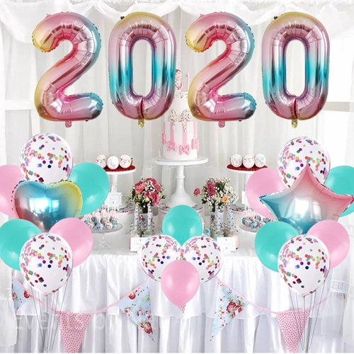 22pcs/set Happy Year Aluminium Foil Balloons