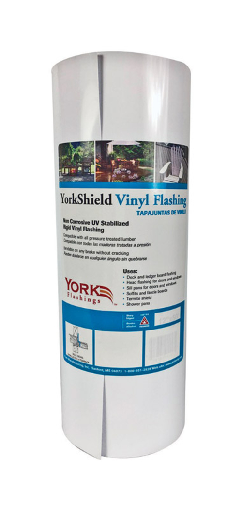 York 5993563 10 in. x 600 in. White Vinyl Roll Flashing