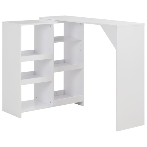 Bar Table with Moveable Shelf White 54.33"x15.75"x47.24"