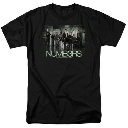Trevco Numb3Rs-Numbers Cast - Short Sleeve Adult 18-1 Tee - Black- 5X