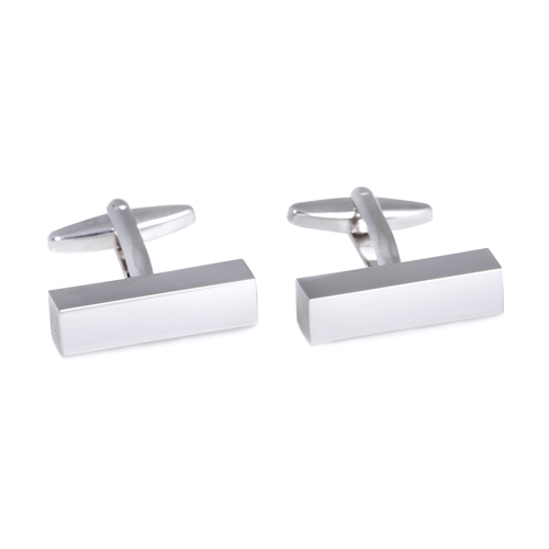 Bey-Berk International J113 Rhodium Plated Rectangular Bar Design Cuff