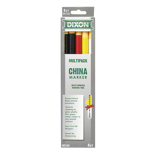 Dixon Ticonderoga DIX00105-6 China Markers, Assorted - 5 Per Pack 