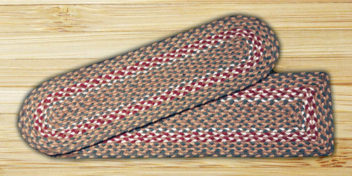 Earth Rugs 39-009 Green-Burgundy Rectangle Stair Tread