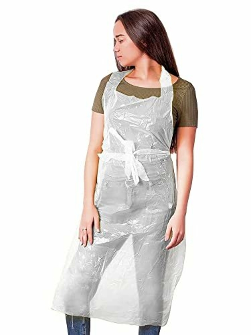 Pack of 500 White Disposable Polyethylene Aprons 28 x 46 Thickness 2