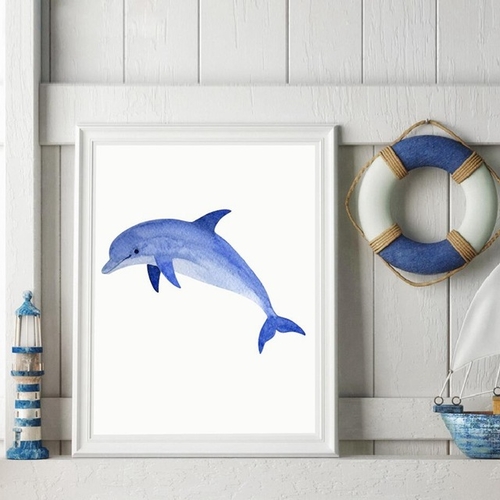 Ocean Animal Dolphin Print Wall Pictures Home