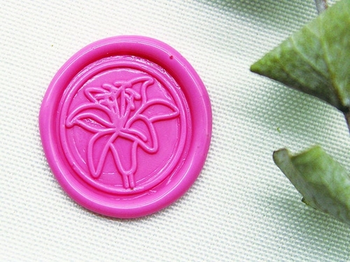 Main White lily flower wax seal seal, lily seal image