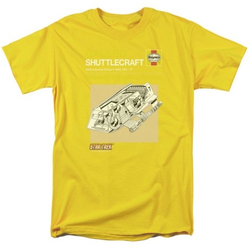 Trevco Star Trek-Shuttle Manual - Short Sleeve Adult 18-1 Tee - Yellow