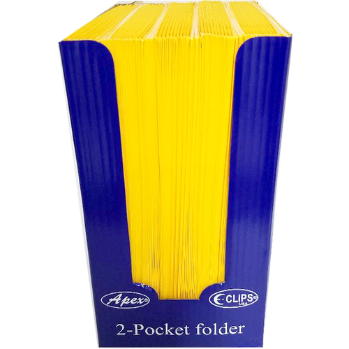 Apex 2 Pocket Folders - Yellow