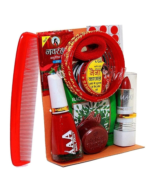 Plastic MATA/Goddess Ka Shringaar Small Puja Kit Box Set of 11