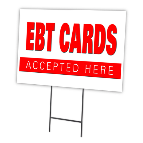 SignMission C-1824-DS-Ebt Cards 18 x 24 in. EBT Cards Yard Sign & Stak