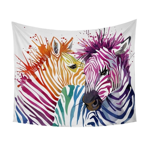 Watercolor Animal Tapestry Microfiber Fabric