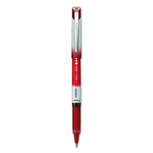 Pilot 35472 VBall Grip Roller Ball Stick Liquid Pen  Red Ink  Extra Fi