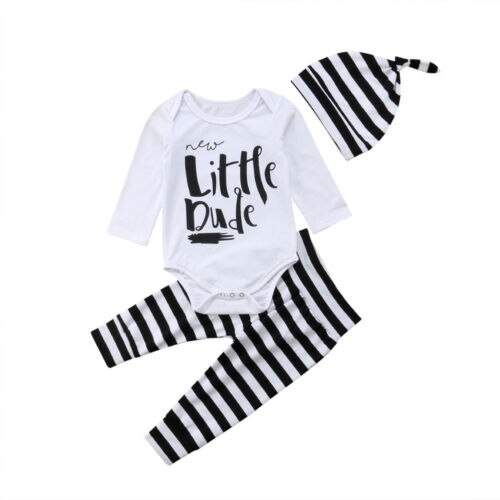 Newborn Kid Baby Boy Girl 3Pcs Clothes Letter