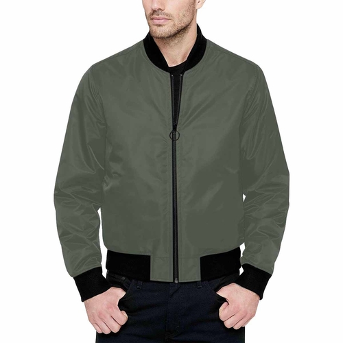 Mens Jacket - Ebony Black and Black Bomber Jacket