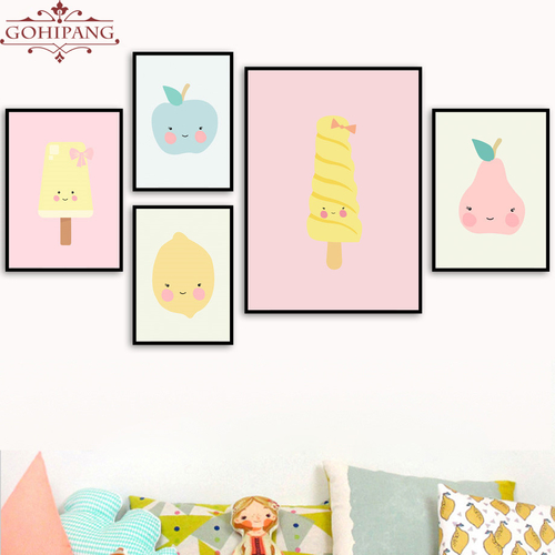 Fruit Apple Mango Ice Cream Nordic Poster