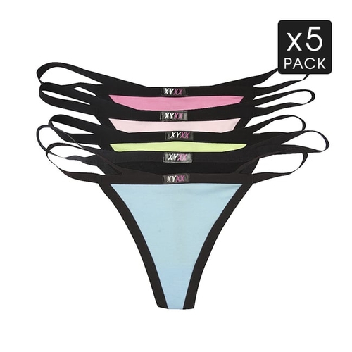 5 Womens Cotton G String Thong Mix Colour Pack