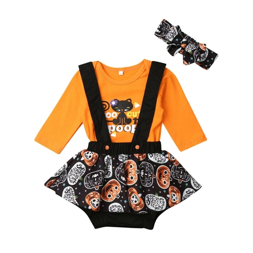 Infant Baby Girls Clothes Sets Long Sleeve Pumpkin