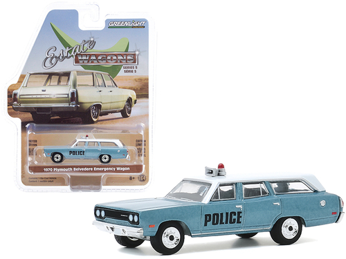 1970 Plymouth Belvedere Emergency Wagon Police Pursuit Blue with White