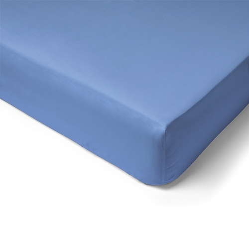 Fitted sheet Percale cap 30cm 90x190 periwinkle