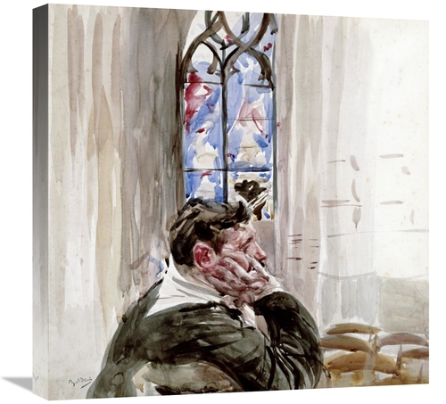 Global Gallery GCS-267757-22-142 22 in. Portrait of a Man in Church Ar