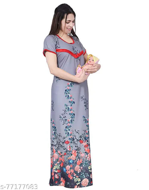 Women's Stylish Feeding Maternity Nursing Nighty Night Dress