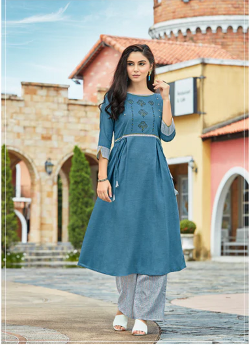 Cotton ready to wear Women dress  (Size-XXL) (Color-BLUE)