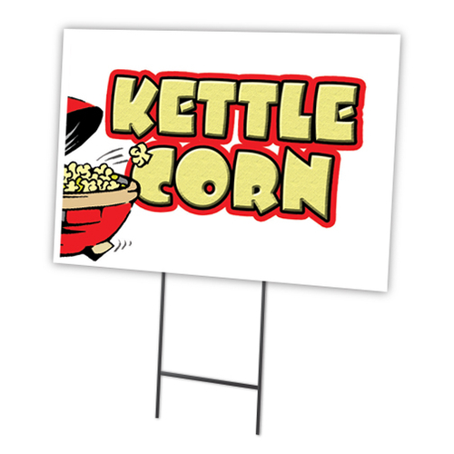 SignMission C-1216-DS-Kettle Corn 12 x 16 in. Yard Sign & Stake - Kett