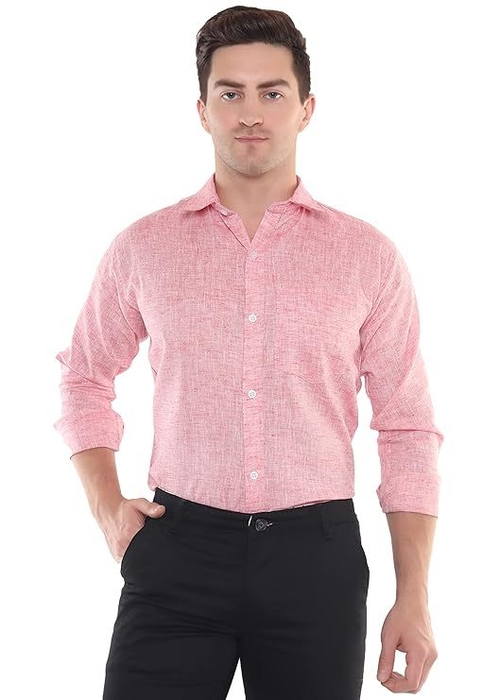 Men's Plain Cotton Full Sleeves Regular Fit Shirt (Size-L)