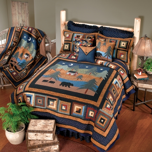 American Heritage Textiles Z90904 68 x 90 in. Midnight Bear 2 Piece Co