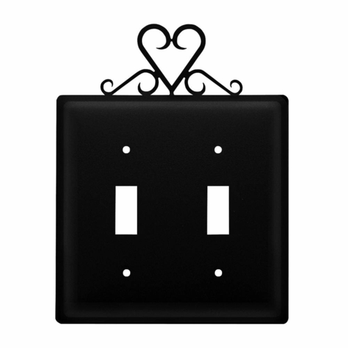 Wrought Iron Heart Double Switch Cover