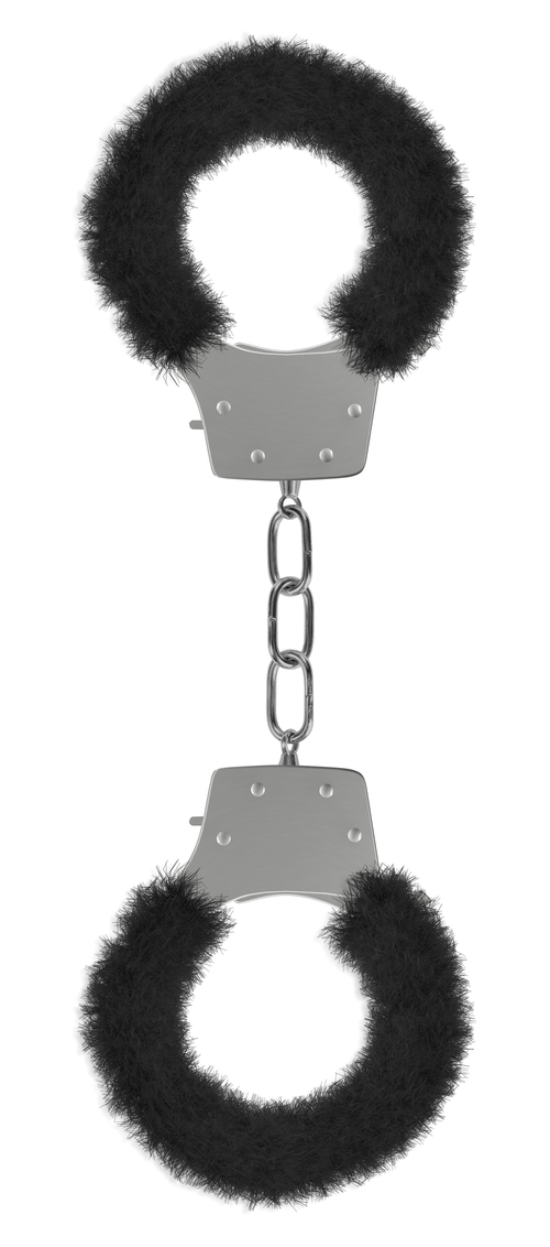 Pleasure Furry Handcuffs - Black